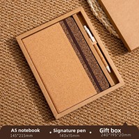 Set de Regalo de Cuaderno Ecológico con Logotipo Personalizado, Hecho con Corcho y Posos de Café, con Bolígrafo, Diario Sostenible A5