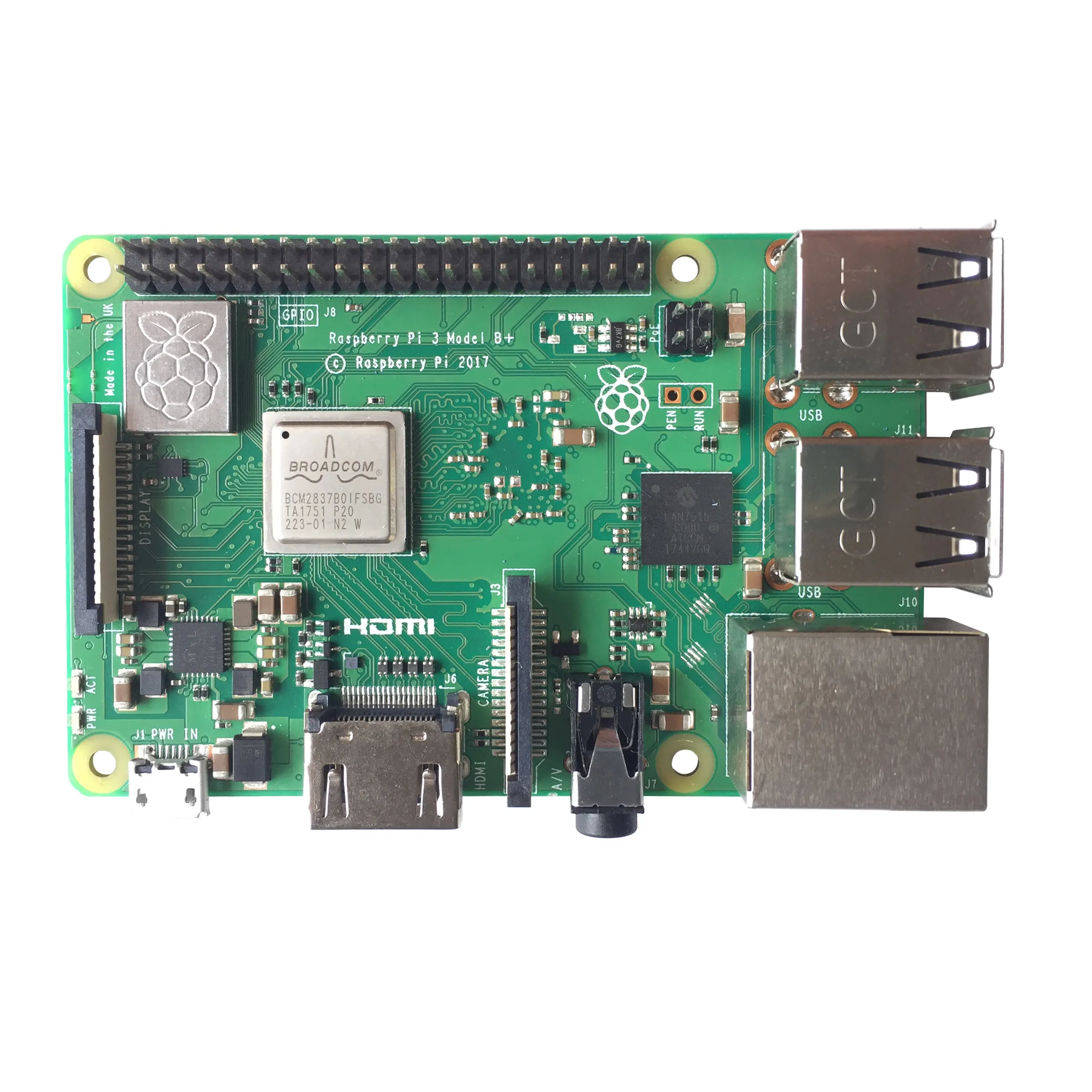 Nova vinda Oficial Raspberry Pi 3B Plus Placa 1.4GHz 64-bit Quad-core ARM Cortex-A53 CPU 1GB RAM