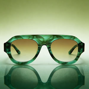 Lunettes de soleil surdimensionnées de luxe pour femmes, de marque italienne, fabriquées à la main, polarisées, monture verte, logo personnalisé, lunettes en acétate - Product Image 4