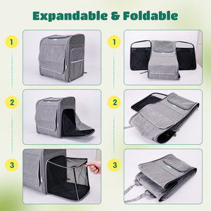 Nobleza zaino trasportino per animali espandibile e pieghevole con finestra a rete comodo trasportino per cani - Product Image 6