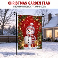 Drapeau de jardin d'hiver personnalisé avec logo double face en toile de jute 12x18 pouces, motif Gnome de Noël, pour décoration extérieure de patio, vente en gros