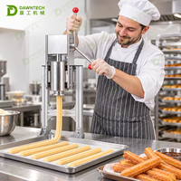 Machine à churros professionnelle 3L/5L/7L en acier inoxydable, manuelle et électrique, avec remplisseur et friteuse pour les entreprises de restauration rapide