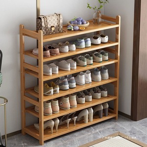 Bamboo Multi Layer <b>Shoe</b> <b>Rack</b> Solid Wood Freestanding Dustproof <b>Storage</b> For Home Entryway Minimalist Design - Product Image 1