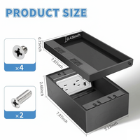 ZDR-200B Prise Industrielle Encastrée Invisible de Haute Qualité en Acier Inoxydable CE Schuko EU/UK 10A Revêtement Poudré Noir 2 Niveaux