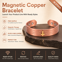 Joyería Magnética de Cobre Puro, Joyería de Terapia Magnética, Brazalete de Cadena de Triple Hilera Vintage para Venta al por Mayor y Suministro de Marca Personalizada