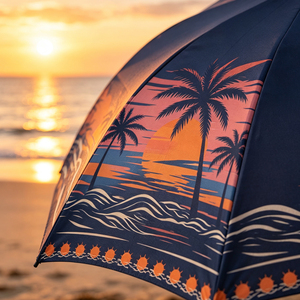 Parapluie de <span class=keywords><strong>golf</strong></span> de haute qualité avec impression coucher de soleil, logo personnalisé, robuste, <span class=keywords><strong>prix</strong></span> d'usine, parapluies à manche pour hommes et femmes - Product Image 4