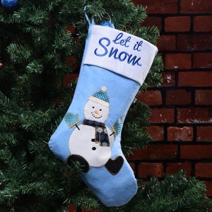 Decorazioni Natalizie Ricamate con Babbo Natale, Renne e Pupazzo di Neve, Addobbi Pendenti per <span class=keywords><strong>le</strong></span> Festività, Calza di Natale con Personaggi - Product Image 3