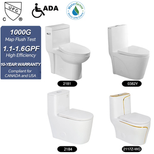 โถสุขภัณฑ์แบบชิ้นเดียว OVS CUPC ADA 1.28GPF แบบไหลน้อย น้ำหนัก 1000 กรัม แบบ S-Trap ทรงยาว สำหรับโครงการห้องน้ำในสหรัฐอเมริกาและแคนาดา OVS-2026 CUPC To - Product Image 2
