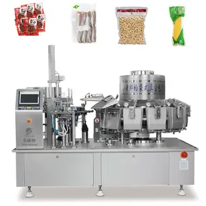 Máquina de embalagem a vácuo para carne defumada, máquina rotativa a vácuo para amendoim, usada industrialmente