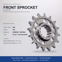 Pignon avant de moto en acier personnalisé, 16 dents, pas 520, pour Honda CB750 Hornet XL750 Transalp