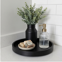 Bamboo Black Turntable Vanity Tray 10 Zoll Küchen spüle Arbeits platte Organizer Halten Sie Glas für Parfüm Kerze