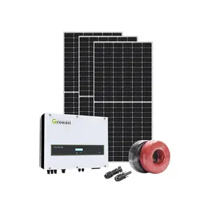 En la red 3kw 5kw 10kw Kit de energía solar conectado a la red sistema de energía limpia solar para el hogar precio bajo garantía larga
