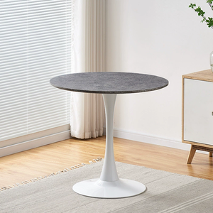 Top Quantity Contemporary <strong>Tulip</strong> <strong>Table</strong> for 2-4 People Circle Dining <strong>Table</strong> with Pedestal Base Metal - Product Image 3