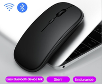 Souris sans fil optique OEM/ODM mini USB, ultra-fine, pratique, silencieuse, rechargeable, double mode, DPI réglable