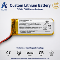 Batterie Li-polymère rechargeable 3,7 V 800 mAh 901849, batterie lithium-ion polymère Lipo pour appareils portables, IoT, appareils intelligents