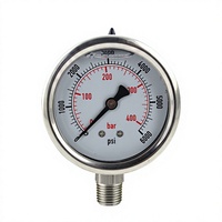 Nettoyeur haute pression résistant aux chocs, manomètres hydrauliques en acier inoxydable 304, modèle YN60 0-400 BAR, résistant aux vibrations