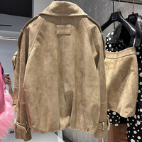 Veste en cuir véritable de mouton de qualité supérieure, veste en daim à double boutonnage pour femmes, veste en daim véritable