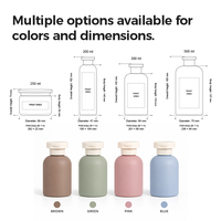 Bouteille de lotion ronde Boston mate de 100, 200, 300, 500 ml avec pompe distributrice, étiquette personnalisée, bouteille de shampoing et d'après-shampoing en HDPE