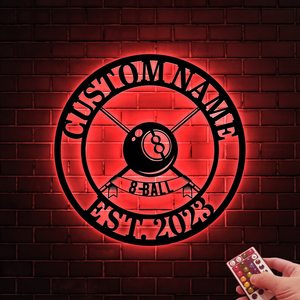 Diseño de logotipo personalizado Arte de pared de metal Luz LED-Logotipo de negocios personalizado Nombre Signo Decoración para el hogar - Product Image 1
