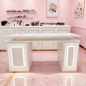 Mesa de Manicura Profesional para Salón, Mesa de Uñas de Madera Blanca con Ventilador, Aspiradora y Enchufe - Product Image 2