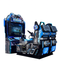 Tienda de atracciones que funciona con monedas 55 pulgadas dos asientos tiro máquina de juego de arcade simulador de tiro dinámico