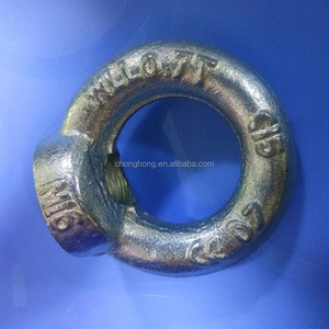Haute qualité M6 M8 <span class=keywords><strong>M10</strong></span> M12 écrou de boulon en acier au carbone forgé en forme d'anneau rond écrous à œil DIN 582 écrou à œil de levage galvanisé - Product Image 5