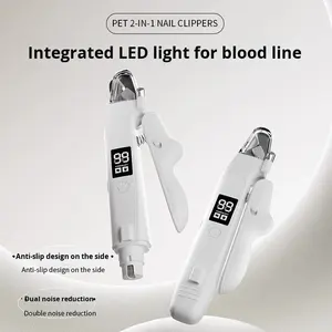 क्रॉस-बॉर्डर 2-इन-1 पालतू नाखून क्लिपर्स ग्राइंडर द्वारा हल्के एंटी-स्लिप डिज़ाइन डिजिटल डिस्प्ले पिल्ला के लिए डबल शोर कम - Product Image 2