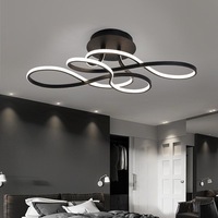 Nouveau design, style moderne et minimaliste, plafonnier intelligent à gradation en or et noir