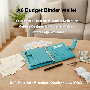 Raccoglitore di Budget A6 con Copertina Morbida in PU, Buste <span class=keywords><strong>per</strong></span> Contanti e <span class=keywords><strong>Adesivi</strong></span> <span class=keywords><strong>per</strong></span> la Pianificazione Finanziaria, Quaderno Organizer a Fogli Mobili con 6 Anelli - Product Image 1