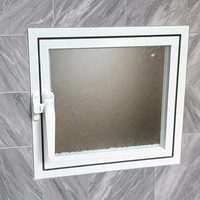 Fenêtre à auvent en aluminium noir de fabrication industrielle, vitre trempée pour l'intimité, étanche, petite fenêtre pour salle de bain, sous-sol, ventilation
