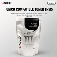 Bubuk Toner Mesin Fotokopi UNICO TN515 TN618 TN628 TN712 untuk Konica Minolta Bizhub PRO 920 C220 C280 C360 Hitam Isi Ulang 500g