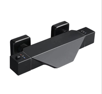 Robinet douche thermostatique en laiton, à levier unique, Style européen, robinet de bain-douche noir