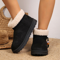 Bottes de neige à plateforme pour femmes, doublées de fourrure, semelle épaisse, en daim, avec breloques perlées, bout rond, bottines chaudes d'hiver, 4 couleurs