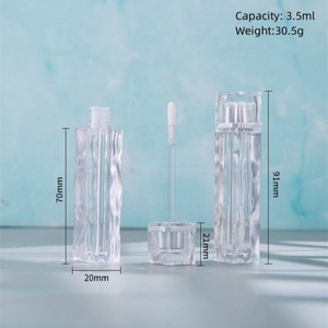 Custom Logo Lip <b>Gloss</b> Tube <b>Clear</b> Crystal Wave Empty Makeup Package with Pigment Ice Cube Plastic Lipstick Container - Product Image 5