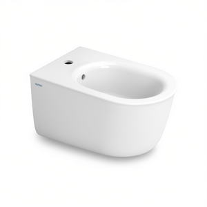 Bidet Sospeso a Parete in Ceramica Bianca Lunghezza 55 Cm per Uso Bagno - Product Image 2