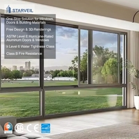 Fenêtre coulissante horizontale en aluminium à double vitrage isolant thermiquement pour hôtel, avec design moderne, à deux, trois, quatre ou six rails