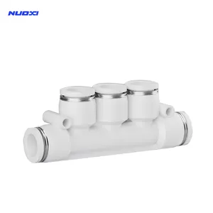 PK Series Pneumatic Straight Push Connectors 5 Way Plastic Quick Release Connectors Air Line Fittings