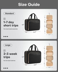 Borsa Cosmetica Impermeabile in Poliestere con Chiusura a Cerniera, Gancio per Appendere e Tasche Multiple per Viaggi - Product Image 4