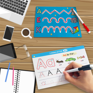 Lettera numero gruppo lettere inglesi A-Z maiuscolo penna tracciamento allenamento ripetibile cancellabile scrittura giocattolo di carta per bambini - Product Image 2