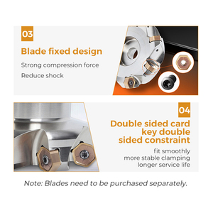 رأس قاطع تفريز مسطح عالي الكفاءة مع حامل أداة تفريز دائري قابل للفهرسة - Product Image 5