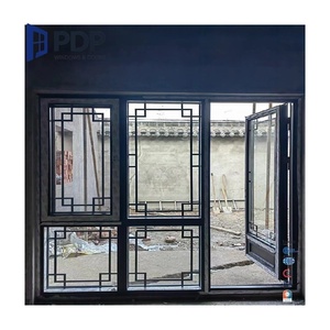 PDP secara profesional disesuaikan aluminium mewah gaya Cina antik Casement pintu anti-maling fitur eksterior kamar tidur apartemen - Product Image 1