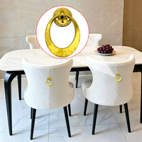 Poignée de meuble JIEYING pour armoire à bagues, bouton décoratif géométrique rond en métal doré pour tiroir