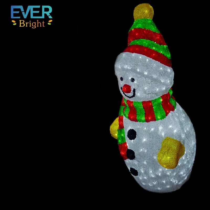 Outdoor large christmas pre lit 3D snowman motif light Christmas motif street lights