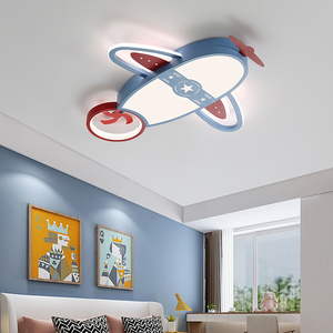 Plafonnier LED personnalisé bleu dessin animé avion éclairage intérieur créatif pour chambre ou salon d'enfants - Product Image 4