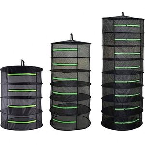 Good Quality 4 Layer Foldable Waterproof Black Nylon Mesh <b>Drying</b> Net Herb <b>Drying</b> <b>Rack</b> Hanging Garden Plant Dry Net with Zippers - Product Image 6