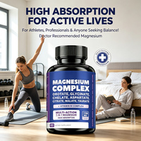 LUVVITA Complexe de Magnésium 60 Capsules Soutien Musculaire et Neurologique Emballage Personnalisable Sans Ingrédients Artificiels Santé