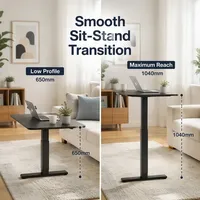 Table de chevet polyvalente à hauteur réglable pneumatiquement avec vérin à gaz, verrouillage instantané, base en acier robuste, gain de place
