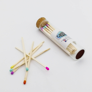 Autocollant personnalisé sur des allumettes en verre, allumettes dans des bouteilles en verre, pot en verre, bois long 	 Allumettes promotionnelles - Product Image 2