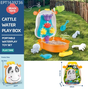 Boîte de jeu aquatique portable pour enfants EPT Kids' Cartoon Animal, table à <span class=keywords><strong>eau</strong></span> et à sable 2-en-1 pour jeux <span class=keywords><strong>d</strong></span>'été en plein air - Product Image 2