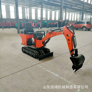 Mini-excavatrice sur chenilles diesel orange compacte pour travaux agricoles et vergers, machine à creuser à rayon de braquage court, utilisation en intérieur - Product Image 2
